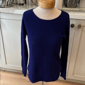 Max Studio Deep Blue 109% 2 ply cashmere Crew Neck Sweater